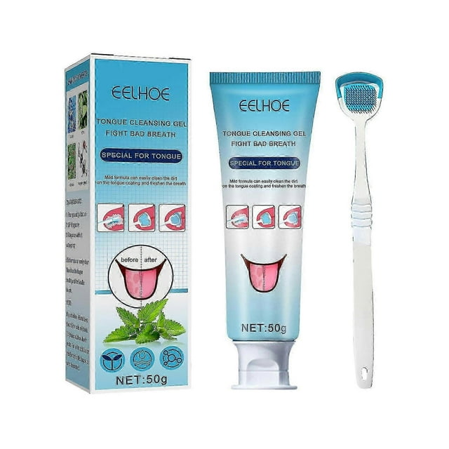 Tongue Coating Cleaning Gel With Brush Tongue Coating Cleaning Oral Care Removal Of Oral Odor Fresh Breath