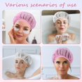 thumbnail image 4 of Woeilo 4 Pcs Net Plopping Cap for Drying Curly Hair, Diffuser Cap for Curly Hair Hair Dryer Bonnet with Drawstring Hair Plopping Towel Curly Plopping Cap for Home Use (White+Pink) white, 4 of 5
