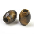 thumbnail image 2 of 2pcs Natural Tiger Eye European Beads Large Hole Beads Barrel 15~17x12~13.5mm Hole: 4.5~5mm, 2 of 2