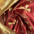 thumbnail image 3 of Metallic Clerical Church Cross Brocade Fabric 58/60" Wide Sold By The Yard Many Colors (Burgundy / Gold), 3 of 5
