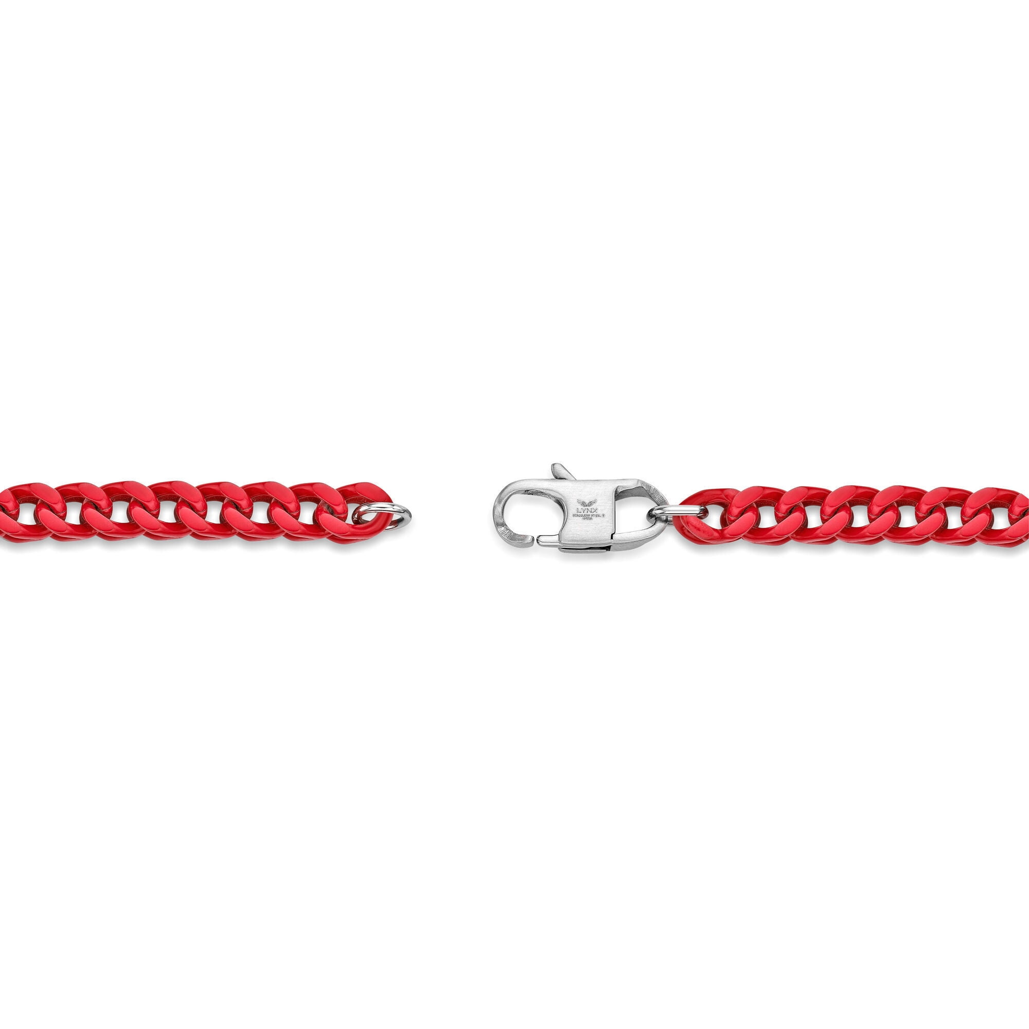 Metro Jewelry Men's Stainless Steel 5 MM Red Acrylic Thick Franco Chain Necklace - 22 Inches Long