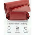 thumbnail image 3 of Genuine Leather Wallets For Women - Ladies Accordion Clutch Wallet With Coin Purse Pocket And ID Window RFID Blocking, 3 of 6