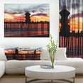 thumbnail image 1 of Pier California at Sunset with Clouds - Seashore Canvas Art Print, 1 of 3