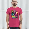 thumbnail image 3 of Tee Hunt Cute Thinking Crowned Cat T-Shirt Dean Russo Colorful Kitte Men's Tee, Hot Pink, 3X-Large, 3 of 5