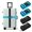 Black+Blue, variant on Mirlewaiy 4 Pack Adjustable Luggage Straps 79 Inch Long Heavy Duty Suitcase Belts for Secure Travel and Add-a-Bag Functionality Travel Accessories
