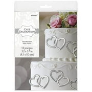 Amscan 100002 Double Heart Wedding Cake Picks - Pack of 24