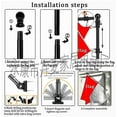 thumbnail image 5 of Black Flag Pole Kit For House, 5 Ft Thickened Stainless Steel Outside Porch Wall Flagpole For 4X6' Flag, 1" Tangle Free Rotating Flag Pole Rings & 180° Adjustable Multi-Positions Bracket Holder, 5 of 9