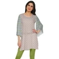 thumbnail image 1 of Moomaya Robes Tuniques Courtes Femmes Manches Kimono Kurti Imprimé Mini Tenue d'Été, 1 of 5