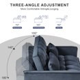 thumbnail image 4 of Holaki 3 in 1 Convertible Sleeper Sofa Bed,Modern Pull Out Couch Bed,Adjustable Backrest,Velvet Loveseat Futon Sofa with Pillows & Pockets for Living Room Apartment,Grey/Black/Blue,63"x52.75"x31.1", 4 of 10