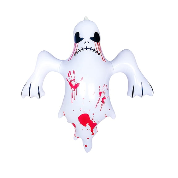 Halloween Inflatable Ghost Pendant, 21" PVC Hanging Decoration with Rope, Reusable Indoor/Outdoor Inflatable for Party & Home Décor