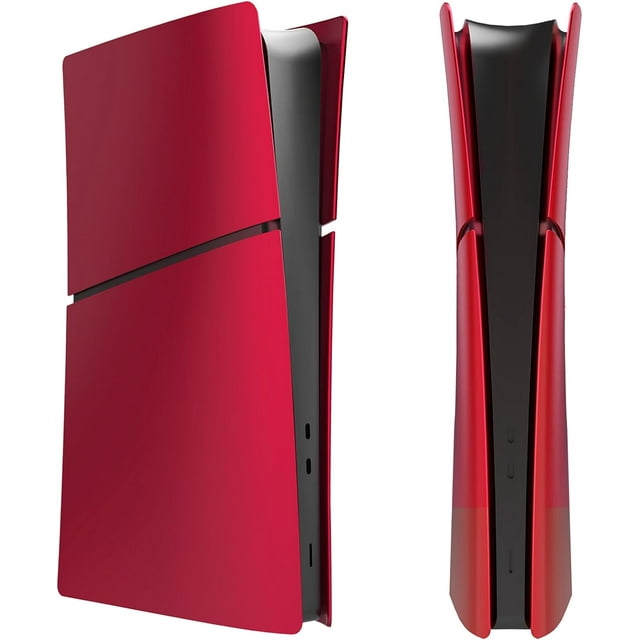 HSHDLDF pour PS5 Slim Digital Edition Faceplate Cover Custom Replacement Skin Case ABS Cover Plates Side Shell pour PS5 Slim Console Numérique Version (Rouge)