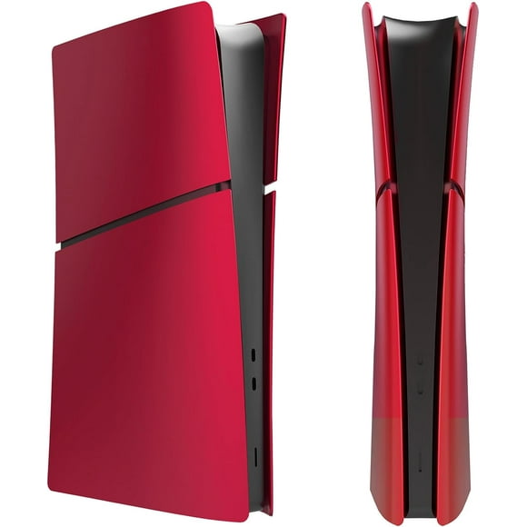 HSHDLDF for PS5 Slim Digital Edition Faceplate Cover Custom Replacement Skin Case ABS Cover Plates Side Shell for PS5 Slim Console Digital Version (Red)