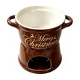 thumbnail image 2 of Ceramic Christmas Chocolate Fondue Mug Set with Forks and Tea Light Warmer for Cheese and Caramel Dipping, 2 of 6