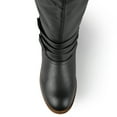 Womens WideCalf KneeHigh AnkleStrap Riding Boot