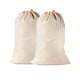 thumbnail image 2 of Paquete de 2 bolsas de lavandería de algodón extragrandes, bolsas de lavandería grandes y resistentes, bolsa organizadora de viaje con cordón XL de 24 x 36 pulgadas, para cesta de campamento (beige, p, 2 of 2