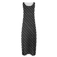 thumbnail image 4 of Cagogo Women Casual Loose Polka Dots Flowy Swing Maxi Long Aline Sundress Under $10 Summer Sleeveless Wedding Guest Dresses Round Neck Sexy Black Church Dress, 4 of 5