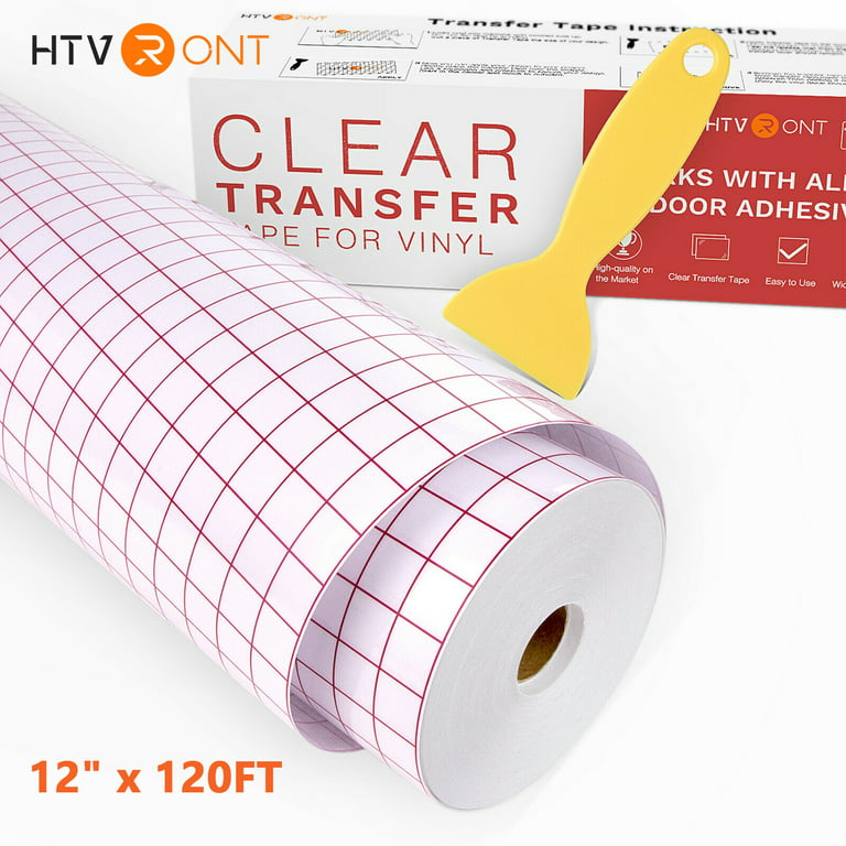 HTVRONT 12 x 5 Feet Transfer Tape for Vinyl with Blue Alignment