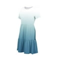 thumbnail image 5 of DecSea Women 2025 Casual Summer Dresses Spring Gardient Crew Neck Short Sleeve Knee Length Beach Dress with Pockets, 5 of 6