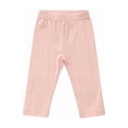 thumbnail image 2 of ZXLBBD Boys Ribbed Straight Leg Long Pants Elastic Waist Solid Color Baby Leggings Toddler Kids Soft Blend Bottoms Versatile Casual Outdoor,Light Pink,Size 12 M-18 M, 2 of 5