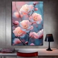 thumbnail image 3 of Mudket Soft Pink Peach Blossom Canvas Wall Art, Framed Floral Wall Decor, Delicate Flower Print for Living Room Bedroom, Ready to Hang - 12"L x 8"W, 3 of 10