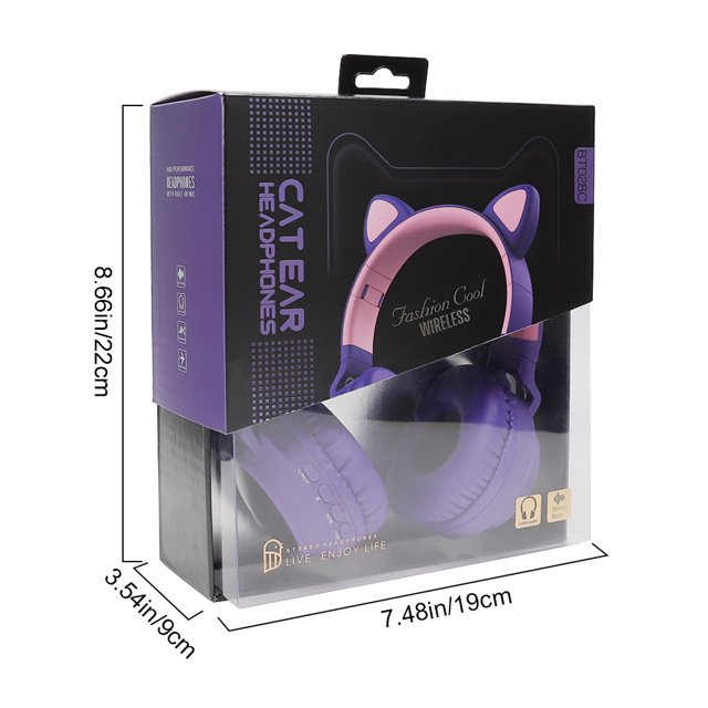 LED Auriculares con cancelación de ruido de oído lindo Auriculares Bluetooth 5.0 de 3,5 mm con micrófono Inevent EL4100-05B