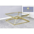 thumbnail image 2 of Best Master Furniture 39" Modern Tempered Glass Top Coffee Table in Gold/Clear, 2 of 2