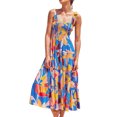 thumbnail image 1 of goowrom Robe Maxi Sans Manches à Imprimé pour Femmes avec Encolure Bateau et Nœud, 1 of 10
