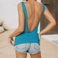 thumbnail image 2 of XIAONU Blouses For Womens Deep V Back Slim Fit Elastic Vest Trendy Ladies Solid Color Backless Beach Vacation Top, 2 of 6
