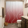 thumbnail image 5 of Xipuska Red Geometric Shower Curtain - Water Repellent Fabric Shower Curtains Washable, Modern White Stripe Abstract Distortion Art Decorative Cloth Bathroom Curtains Modern Bath Decor 36"x72", 5 of 6