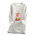 thumbnail image 2 of Tenues d'Hiver pour Femmes et Mode Décontractée d'Hiver, Pull à Capuche en Peluche Chaude Imprimé de Noël Manches Longues Col Rond pour Filles en Solde, 2 of 5