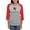 Heather/Red, variant on CafePress - Delta Chi Vertical Black Logo Long Sleeve T Shirt - Womens Baseball Tee