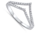 thumbnail image 4 of White CZ Open Chevron Micro Pave Thumb Ring .925 Sterling Silver Band Jewelry Female Size 4, 4 of 4
