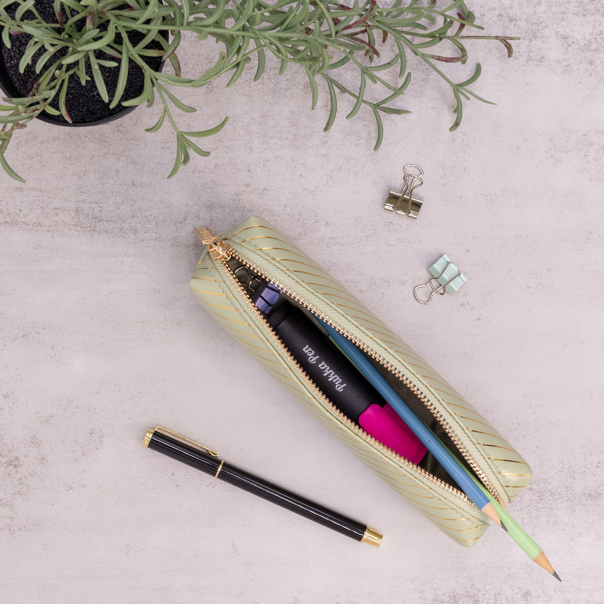 Pukka Pads Pencil Case, Haze, Green, Pack of 3