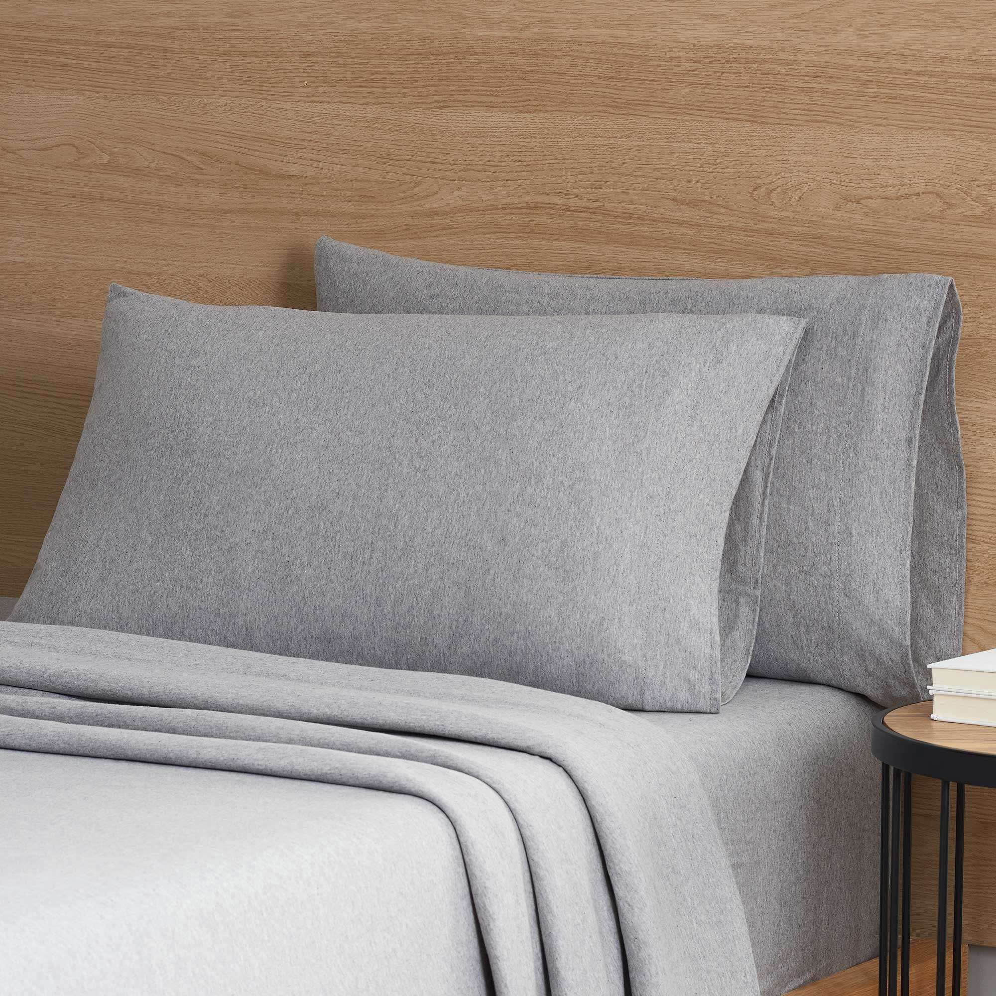 Mainstays Set of 2 Jersey King Pillowcases Gray Heather