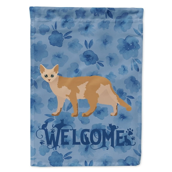 Carolines Treasures CK4869CHF Devon Rex 3 Cat Welcome Flag Canvas House Size Large multicolor