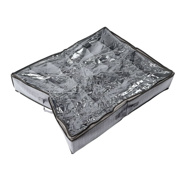 Organizador De Zapatos Debajo De La Cama, PVC Transparente, 12 Compartimentos, Caja De Almacenamiento Debajo De La Cama, Tela Multiusos Para Zapatos Para Ropa Interior