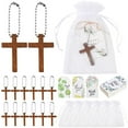thumbnail image 2 of Juego de 50 llaveros de cruz de madera, regalos funerarios para familiares y amigos, llaveros de cruz como recuerdo funerario, para celebrar la vida, para invitados, familiares y seres queridos., 2 of 7