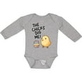 thumbnail image 3 of Inktastic The Chicks Dig Me Easter Baby Chick with Basket and Eggs Boys or Girls Long Sleeve Baby Bodysuit, 3 of 5