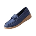 thumbnail image 2 of Willtoo Womens Fashion Wedge Loafer Classic Slip On Soft Sole Driving Business Work Dress Boat Shoes Daily Lightweight Non-Slip Penny Casual Shoes, 2 of 5