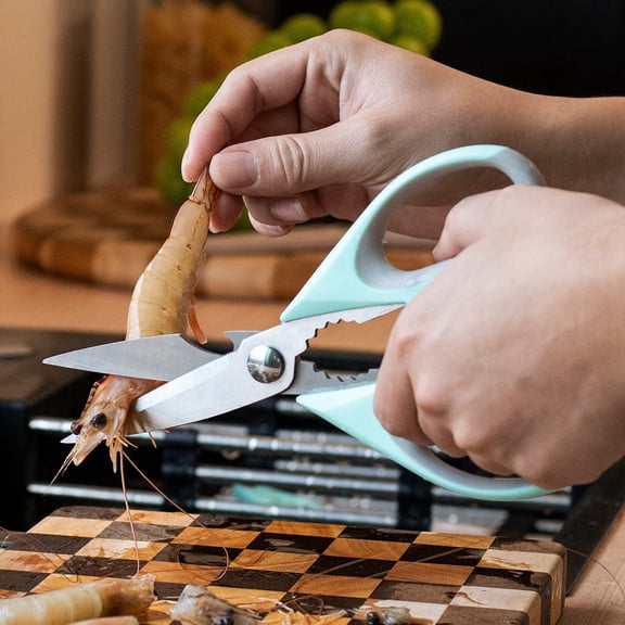 Meggemo Multifunctional Kitchen Shears Scissors with Bottle Opener Nut Cracker Tool Heavy Duty Stainless Steel Detachable Blade Dishwasher Safe