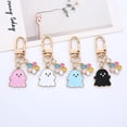 thumbnail image 4 of Black White Ghost with Flower Accessory Keyrings Set - Halloween Party Keepsake Keychain for Besties Friends, 4 of 17