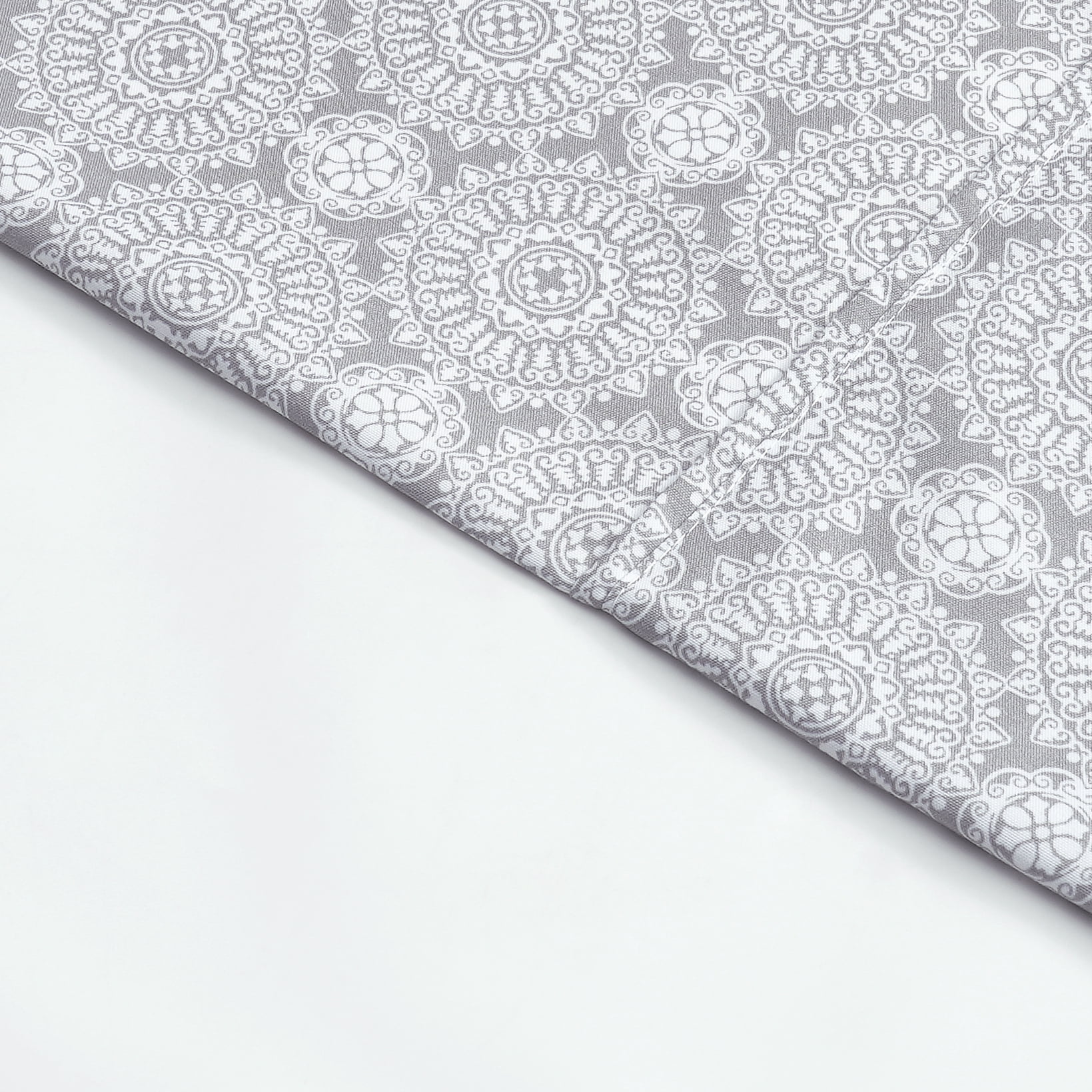 Mainstays Super Soft Brushed Microfiber Bed Sheet Set, Gray Medallion, Twin-XL, 3 Piece