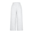 thumbnail image 4 of Capri Jeans for Stretch Casual Elastic Waist Wide Straight Leg Plus Size Pull On Denim Capris Loose Summer Pants Workout Pants with Pockets for Women, 4 of 5