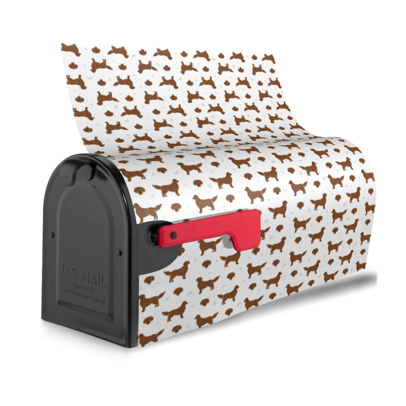 Xecao Labrador Retriever Dog for Mailbox Cover with Magnetic Strips, Waterproof and Sunscreen, Adds a Decorative Touch to Your Garden Yard.