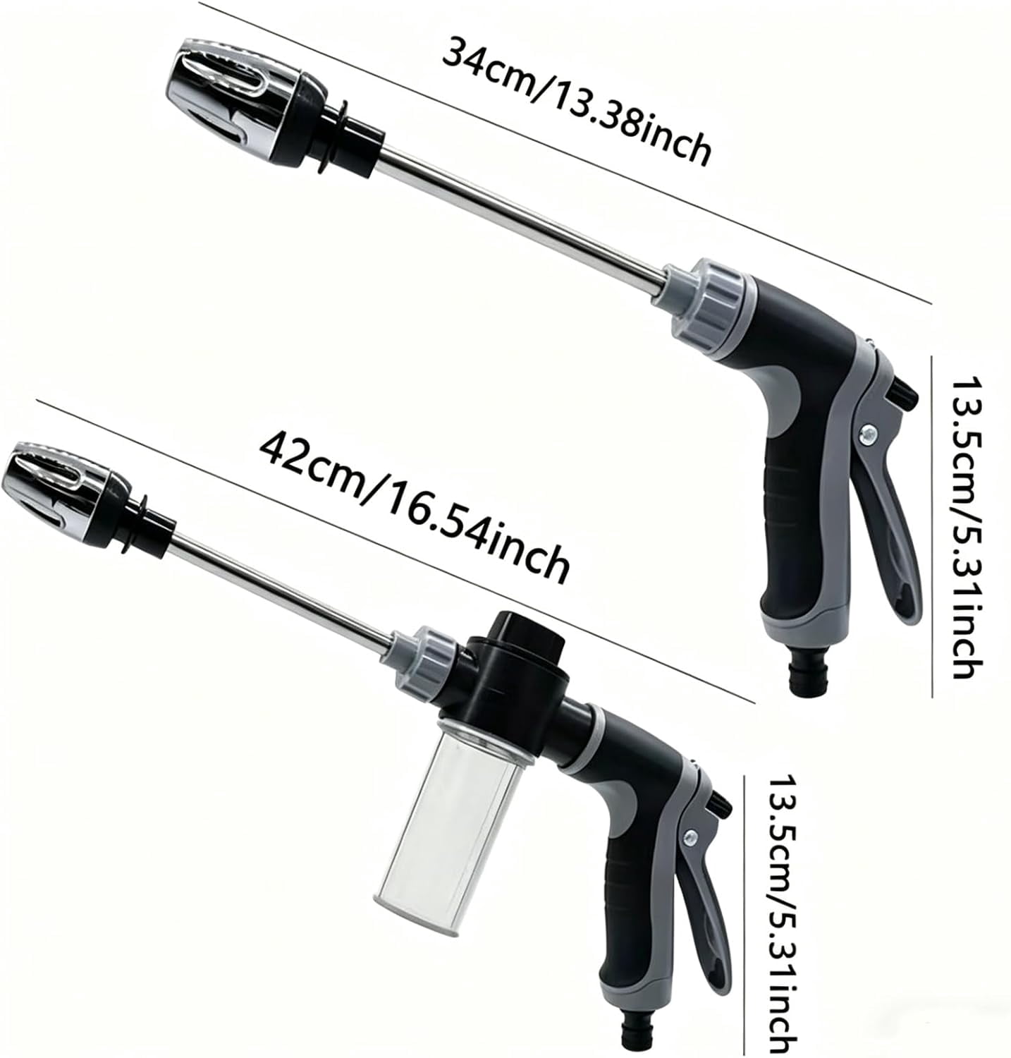 Jet Nozzle Power Washer for Garden Hose with Adjustable Spray Modes and Stainless Steel Construction for Car and Patio Cleaning