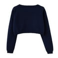 thumbnail image 6 of GYRATEDREAM Girls Long Sleeve Bolero Cardigan Kids Button Closure Knitted Shrug Cropped Sweaters Tops for 7-8Y Navy Blue, 6 of 10