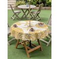 thumbnail image 3 of Outdoor Tablecloth with Umbrella Hole & Zipper, Yellow Coastal Starfish Round Tablecloth 60 Inch, Summer Coral Shell Nautical Beach Patio Table Cover Waterproof Table Cloth for Picnic/Party, 3 of 7