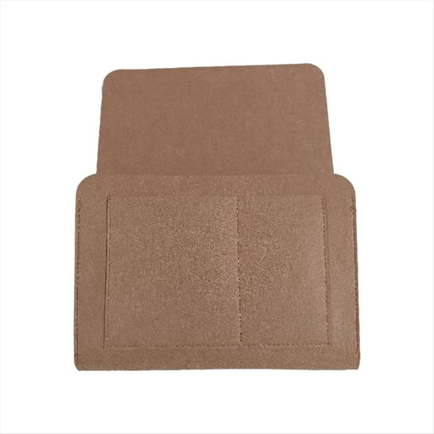 Organizador de Almacenamiento Junto una la Cama de Fieltro, Bolsa Antideslizante para Mesita Noche, Bolsa Lateral para Sofá Cama, Almacenamiento para Sofá Colgante, Color Marrón