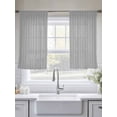thumbnail image 5 of Grey Geometric Sheer Curtains 45 Inch Length 2 Panels Set Window Treatments, Modern Pure Color Abstract Striped Rod Pocket Semi Curtains for Living Room/Bedroom/Kitchen Décor, 104"W x 45"L, 5 of 7
