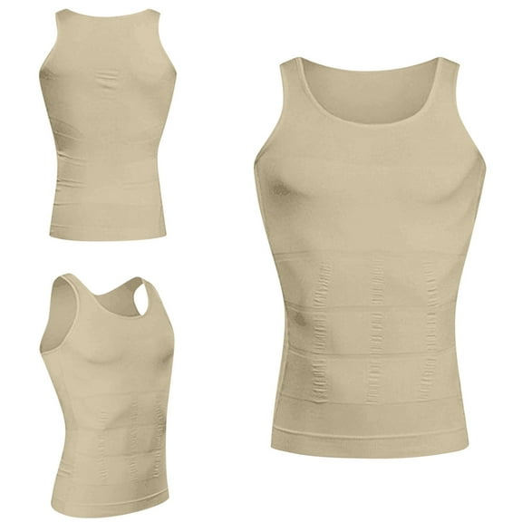 Men's Slimming Body Shaper Tank, Polyester Spandex, S-XXL, Tummy Control, for Fitness Daily Wear, Comfortable Breathable